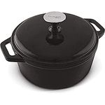 Kasserolle aus Gusseisen, 2,3 l, Fassungsvermögen: Schwarz