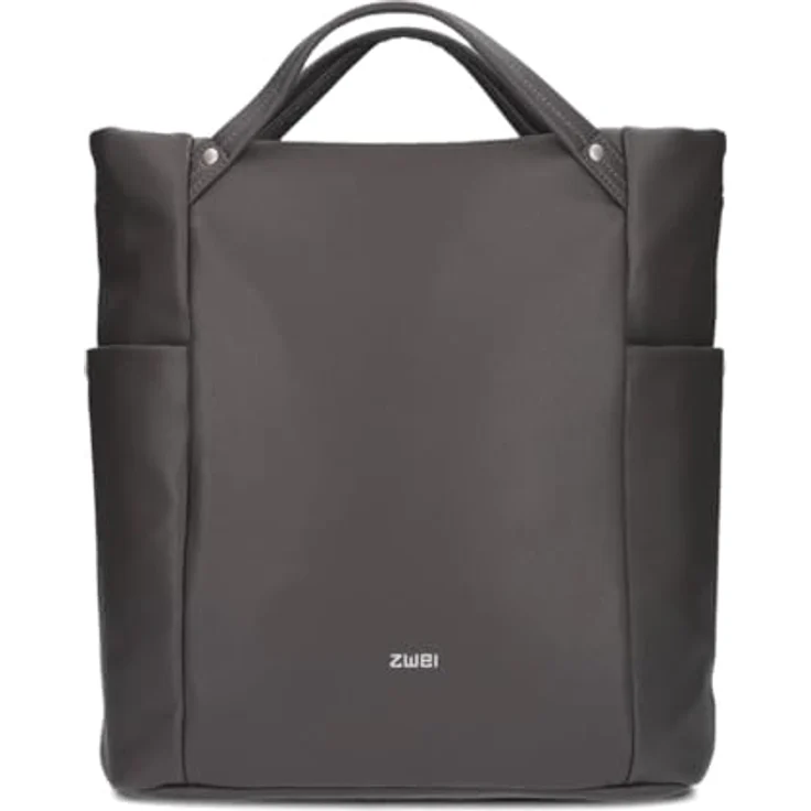 ZWEI Handtasche Pia PI120 Shopper aus genarbtem Kunstleder, Braun, 32.5 x 13 x 36 cm – Bild 4