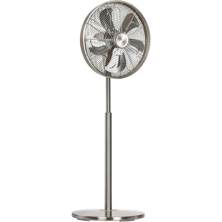 CasaFan Airos Eco Classic SV, Standventilator mit Timer, 6 Geschwindigkeiten, Metall gebürstet, 80° Oszillation