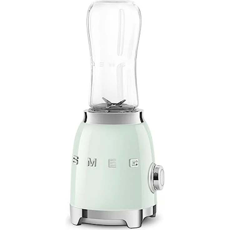 Smeg PBF01 Smoothiemaker, 300 Watt, inkl. 2 x 600 ml To-Go-Trinkflaschen, 2 Geschwindigkeiten, Edelstahl, pastellgrün, Serie: PBF01 – Bild 4