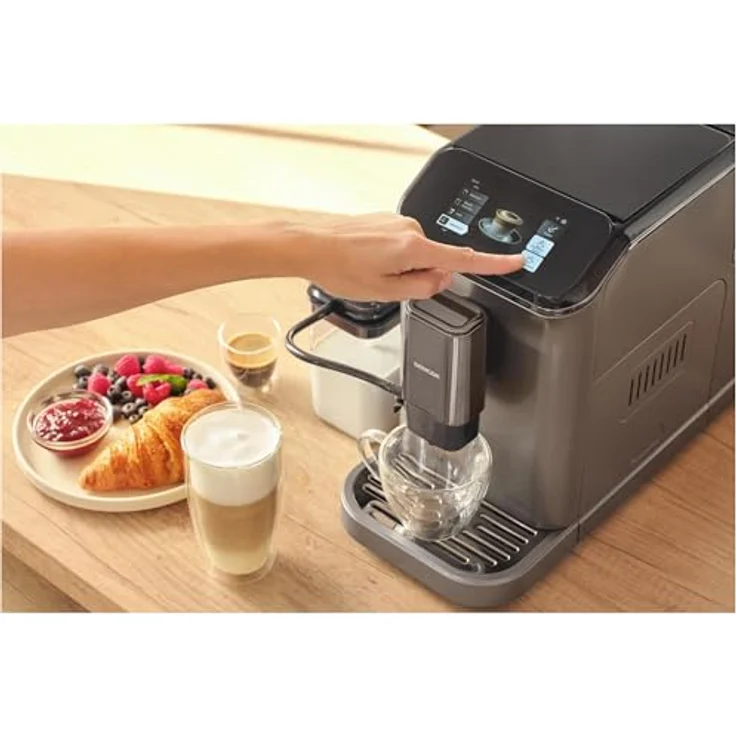 Sencor SES 8500BK, Kaffeevollautomat mit 1350W, 20 bar Druck, 1,5 l Wassertank und 200 g Bohnenbehälter, grau – Bild 4