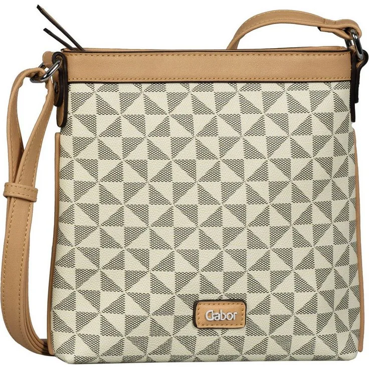 Gabor Umhängetasche Barina, Cross Bag M in Mixed White, Polyurethan, verstärkter Schulterriemen