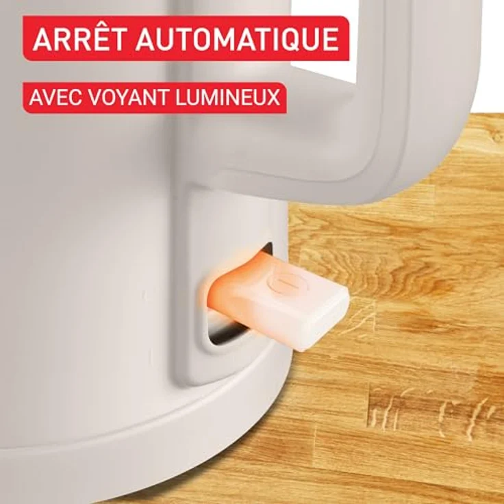 Tefal KO140BE0 ThermoProtect Elektrischer Wasserkocher, 1500 W, hellgrau, doppelwandig, Innentopf aus Edelstahl, einhandöffnend, automatische Abschaltung – Bild 3