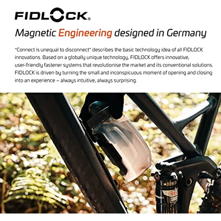 Fidlock TWIST Bottle 450 + Bike Base Set, 450 ml Trinkflasche mit selbstschließender Membran, transparent schwarz – Bild 7