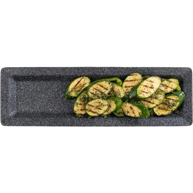 APS 30502 GN-Tablett 53 x 16,2 cm aus Aluminium zum Servieren für warme und kalte Speisen, schwarz-silber - Preisvergleich – Bild 4