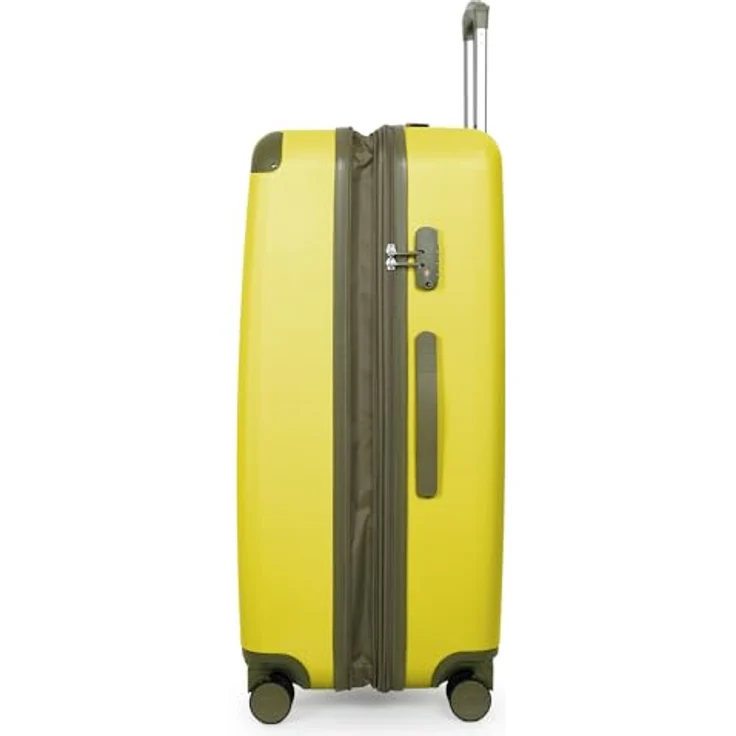 HAUPTSTADTKOFFER Spree, Großer Hartschalen-Koffer mit TSA, 4 Doppel-Rollen, Volumenerweiterung, 75 cm, 119 Liter, Lemon – Bild 4
