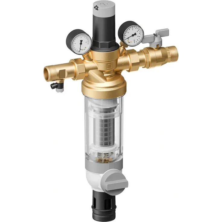 Resideo Hauswasserstation HS10S, Wasserfilter mit 0,1 mm Filterfeinheit, bleifrei, Tülle 1 1/2"