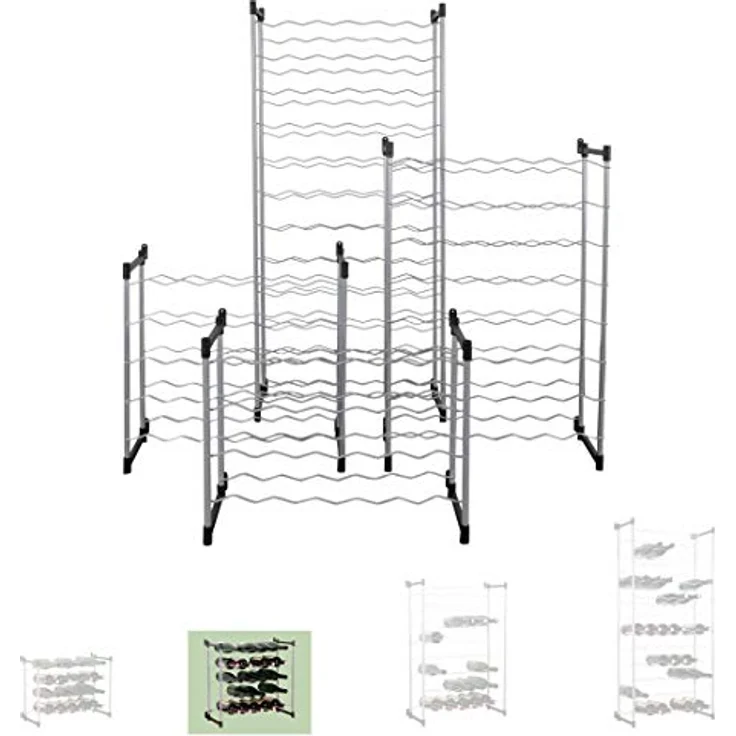 Metaltex Flaschenregal, Grau, Für 30 Flaschen – Bild 4