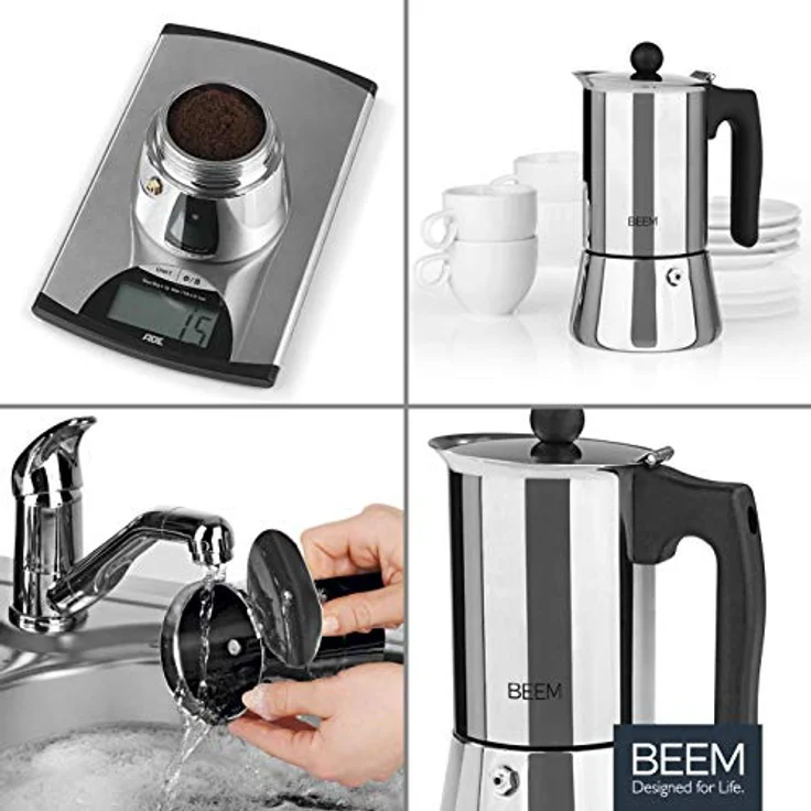 BEEM Espressomaker Espressokocher - 4 Tassen Herdkocher Induktion – Bild 2