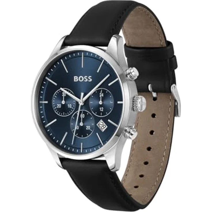 BOSS Chronograph AVERY, Quarzuhr, Herrenuhr, Armbanduhr, Stoppfunktion, Datum, blau – Bild 2