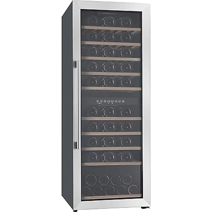 PKM WKS72-2 Weintemperierschrank 193 L | Für 72 Flaschen | Leise (42 dB) | Wechselbarer Türanschlag | Automatisches Abtauverfahren – Bild 1