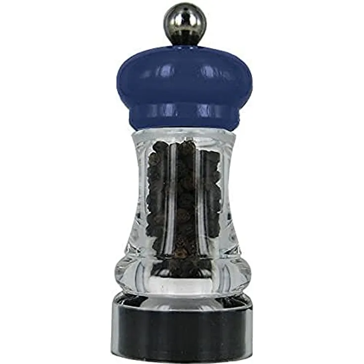 Unbekannt MARLUX Pfeffermühle, Acryl, Transparent/Dunkelblau, 4.5 x 4.5 x 11 cm