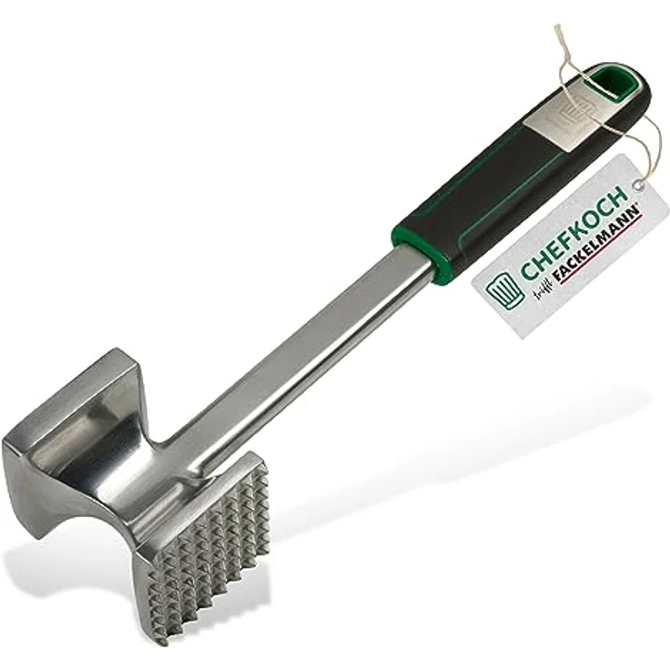 FACKELMANN CHEFKOCH Fleischklopfer Premium – Für perfekt geklopfte Schnitzel & Co – Doppelseitig: Flach zum Plattieren & Rau zum Aufrauen – Aluminium, Länge: 26,5 cm – Bild 1