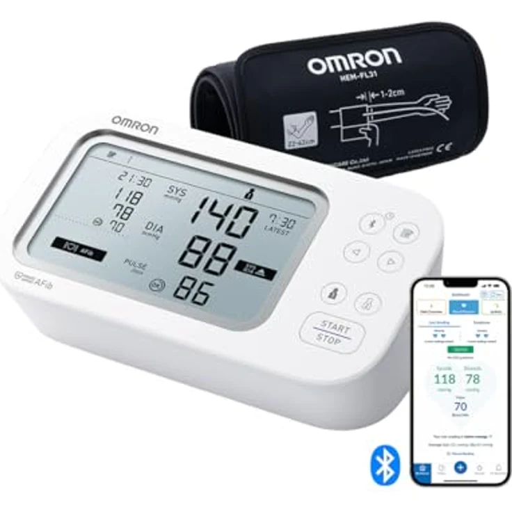 OMRON X7 Smart AFib Oberarm-Blutdruckmessgerät | Vorhofflimmern-Screening | Intelli Wrap Manschette 22–42 cm | kostenlose App – Bild 1