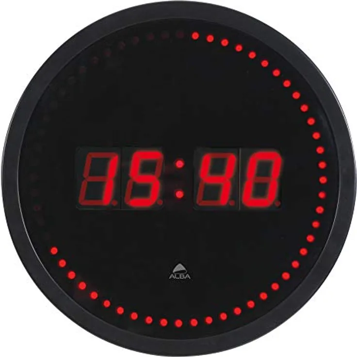 Alba, Wanduhr, Wanduhr "HORLED", Quarzuhr, aus Kunststoff, schwarz (30 cm)