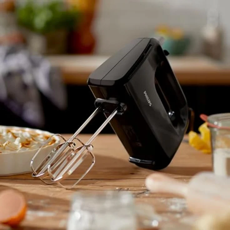 Philips Elektromixer HR3705/10, 300 W Handmixer mit 5 Geschwindigkeiten und Turbo, Weiß – Bild 2