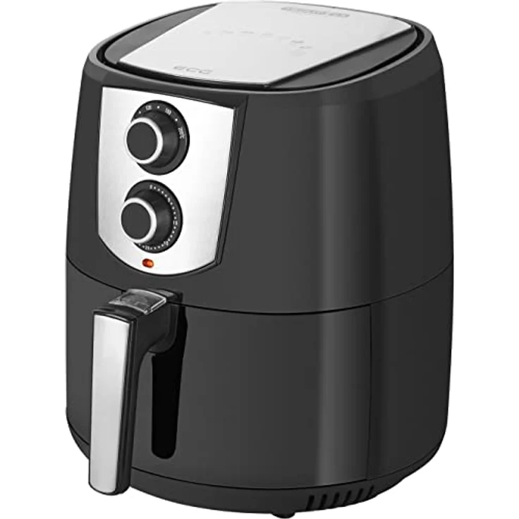 ECG AF 3501 Crispy Heißluftfritteuse, ohne Öl, 1400 W, Fassungsvermögen 3,5 l, Temperatureinstellung, Variable Zeiteinstellung bis zu 30 min, Automatische Abschaltung, Interner abnehmbarer Korb mit Antihaftbeschichtung, Wärmeanzeige, schwarz – Bild 3