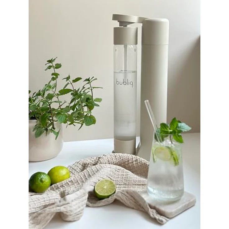 bubliq Wassersprudler, Beige, mit Co2-Zylinder und 1 l Flasche, minimalistisches Design, sparkle anything – Bild 4