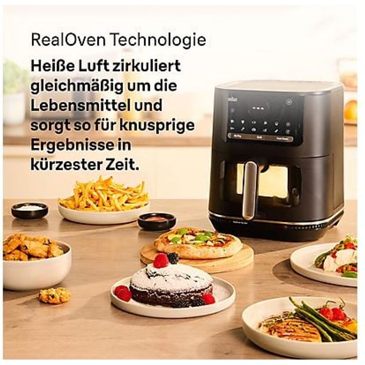 Braun MultiFry HF 5075I BK 3-in-1 Heißluftfritteuse, 2000 W, PFAS-freie Keramikbeschichtung, 6 l Fassungsvermögen, 20 Kochprogramme, schwarz – Bild 5
