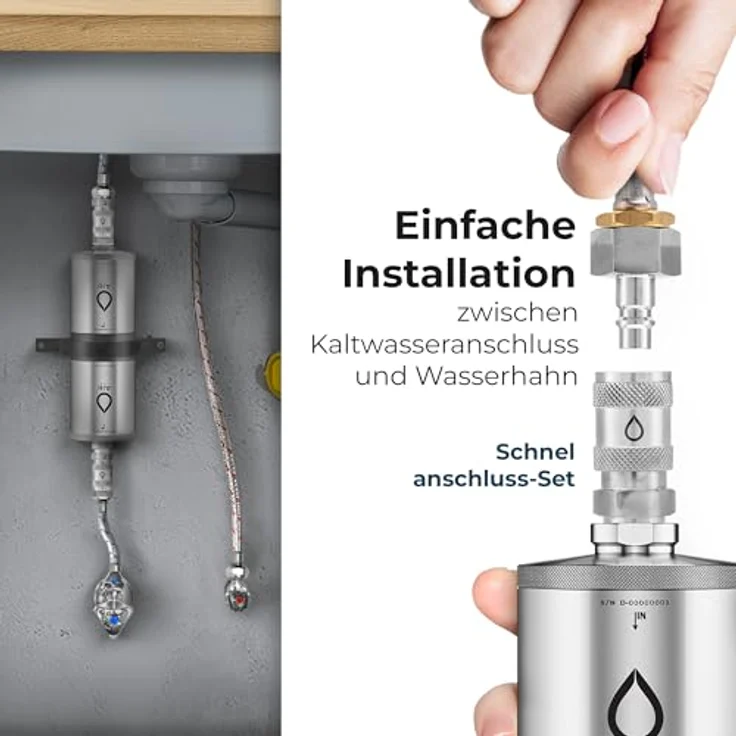 Blaufaktor Alb Filter FUSION Active+Nano Untertisch-Set, Doppelstufen-Trinkwasserfilter mit Schnellkupplung und Edelstahlgehäuse – Bild 5