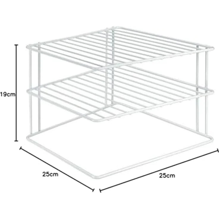 Metaltex 364202095 Silos Eck-Schrankeinsatz, 2-Etagen, 25 x 25 x 19 cm, weiß - Preisvergleich – Bild 5