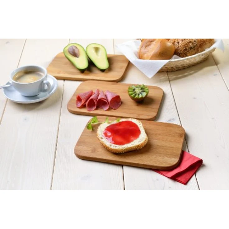3er Set Frühstücksbrettchen aus Bambus – Bild 3
