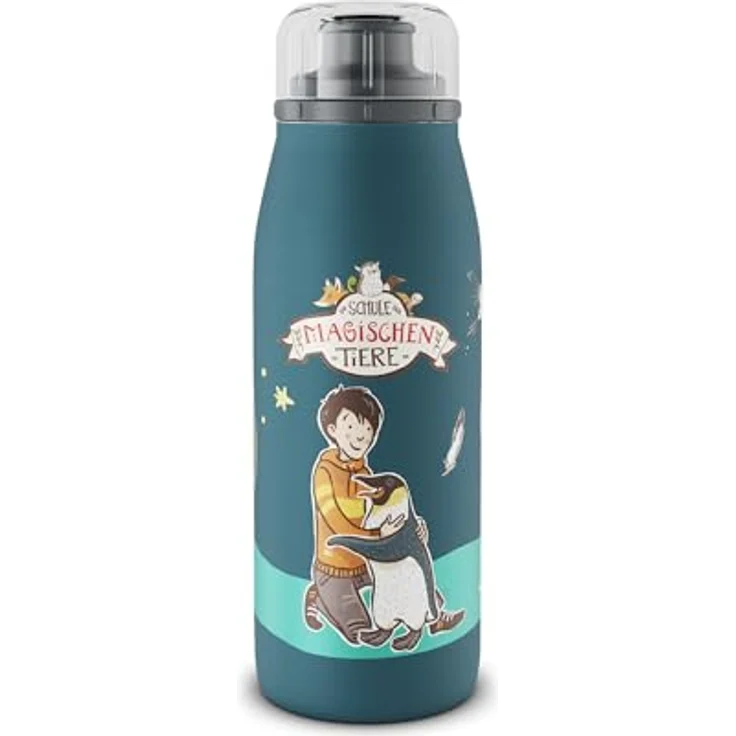 alfi KIDS ISO BOTTLE 350ml Benni, Isoliertrinkflasche für Kinder aus Edelstahl, auslaufsicher mit Drehverschluss, hält 12 Stunden heiß, 24 Stunden kalt, für Kohlensäure geeignet, BPA-frei – Bild 1