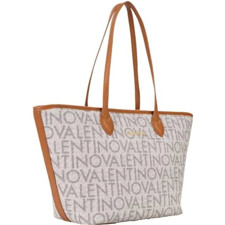 Valentino Logo Shopper Tasche, 50 cm, braun, aus 100% Polyurethan – Bild 2