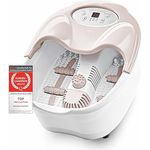 TZS First Austria Fußsprudelbad, Vibrations- und Luftblasenmassage, Infrarot- und Heizfunktion, Fußbad, 450W, 2 Programme, 3 Aufsätze, klappbarer Griff, Aromabox