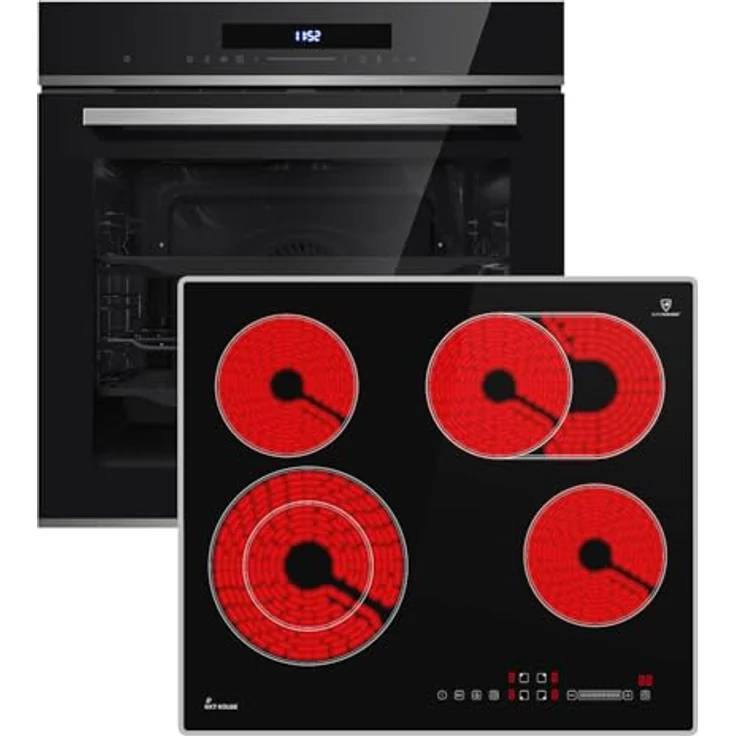 KKT KOLBE Autarkes Herdset SET8019CH59AL, 60cm Einbaubackofen EB8019EDP mit Pyrolyse, Pizzafunktion und 59cm Kochfeld CH5901AL, Touch-Steuerung, Grill, Umluft, Heißluft, Teleskopauszüge, Automatik-Timer – Bild 1