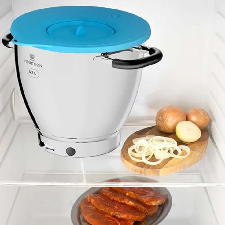 Kenny Professional Silikon Profi-Frischhaltedeckel "Überzieher" kompatibel mit Kenwood Cooking Chef XL Connect, spülmaschinenfest mit Airlock-Ventil, Aquamarin – Bild 8