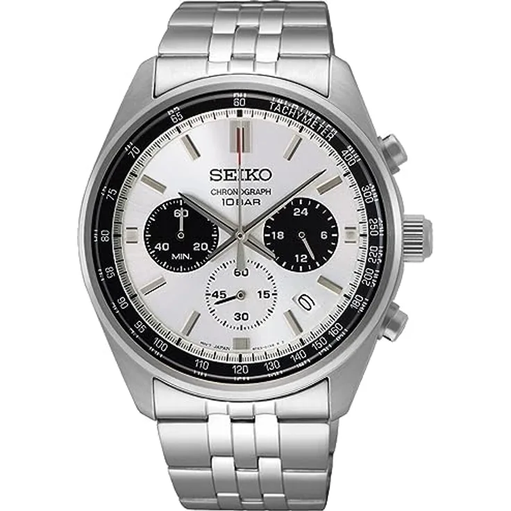 Seiko Herren Analog Quarz Uhr mit Edelstahl Armband SSB425P1