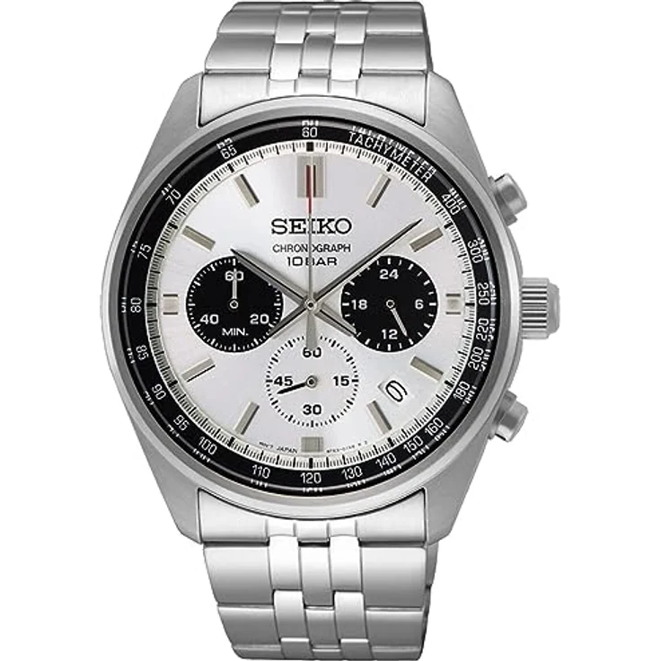 Seiko Herren Analog Quarz Uhr mit Edelstahl Armband SSB425P1 – Bild 1