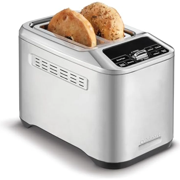 Cuisinart Smart Elite 2-Scheiben-Toaster, Edelstahl in Denim-Optik, Extra-lange Schlitze, 4 Speicherplätze, High-Lift QuickView™, Bagel- und Auftau-Funktion – Bild 1