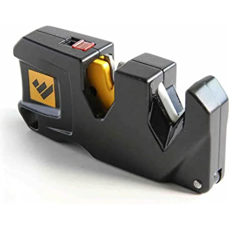 WORK SHARP® Pivot Plus Knife Sharpener - kleiner Outdoor V Messer-Schärfer für Taschen-Messer - 3 in 1 Taschen-Schleifer mit Schleif-Stab für Wellenschliff