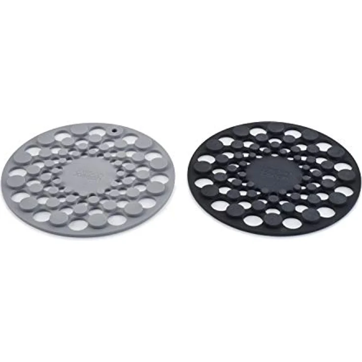 Joseph Joseph Spot-On, 2er-Set Silikonuntersetzer, hitzebeständig bis 220°C, Schwarz/Grau – Bild 2