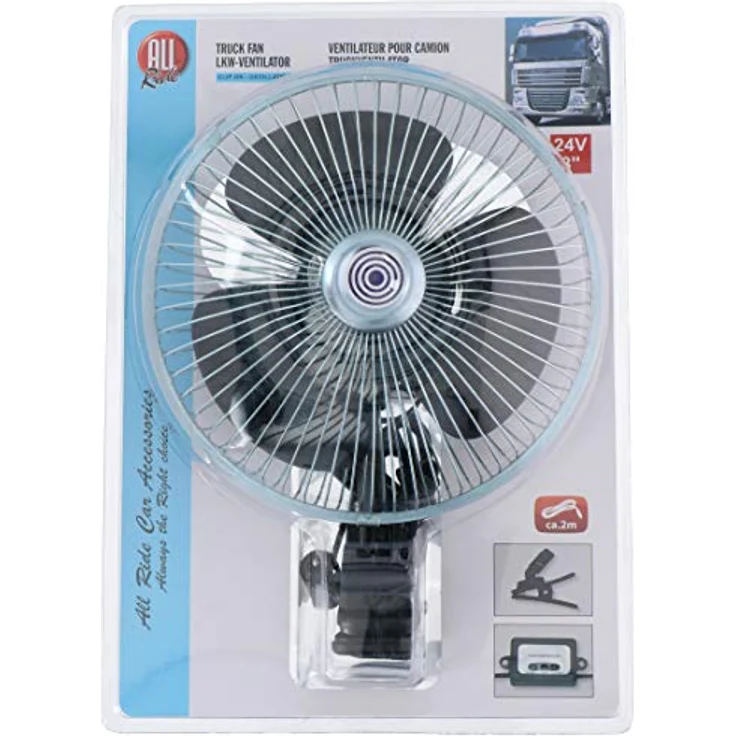 All Ride Fan 24V, Clip-Ventilator 8 Zoll mit oszillierender Funktion – Bild 1