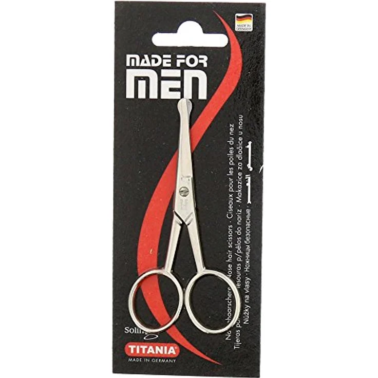 TITANIA Nasenhaarschere, Men, Gebogen, Solingen Qualität, Ca. 9.5 cm, 1er Pack (1 x 22 g) – Bild 1