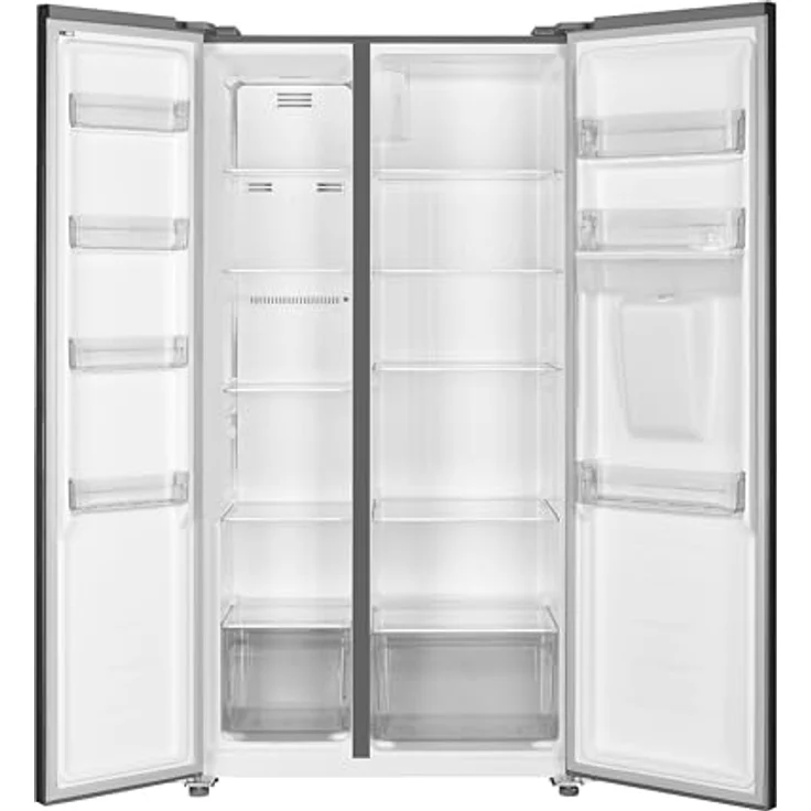 Respekta Side by Side Kühlschrank Gefrierkombi, Inox Look, 288 L Kühlfach, 151 L Gefrierfach, Wasserspender, No Frost, 178 cm – Bild 2