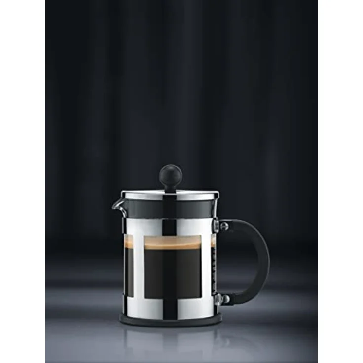 Bodum KENYA Kaffebereiter, 4 Tassen, 0.5 l, hitzebeständiges Borosilikatglas mit Edelstahlkolben – Bild 2