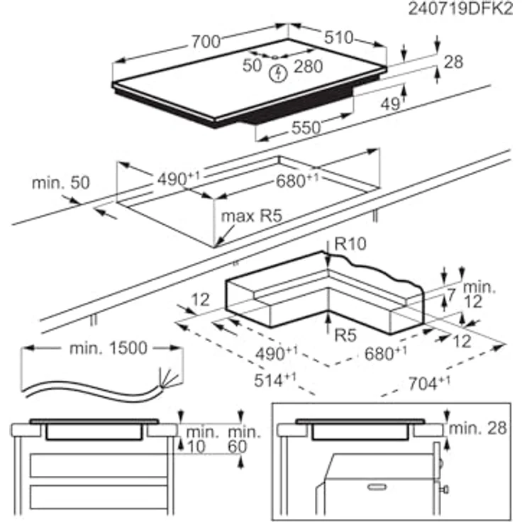 AEG Induktions-Kochfeld 6000 OIO74B00IB, Öko-Timer, Kindersicherung, Verriegelungsfunktion, Rahmenlos, Schwarz – Bild 8