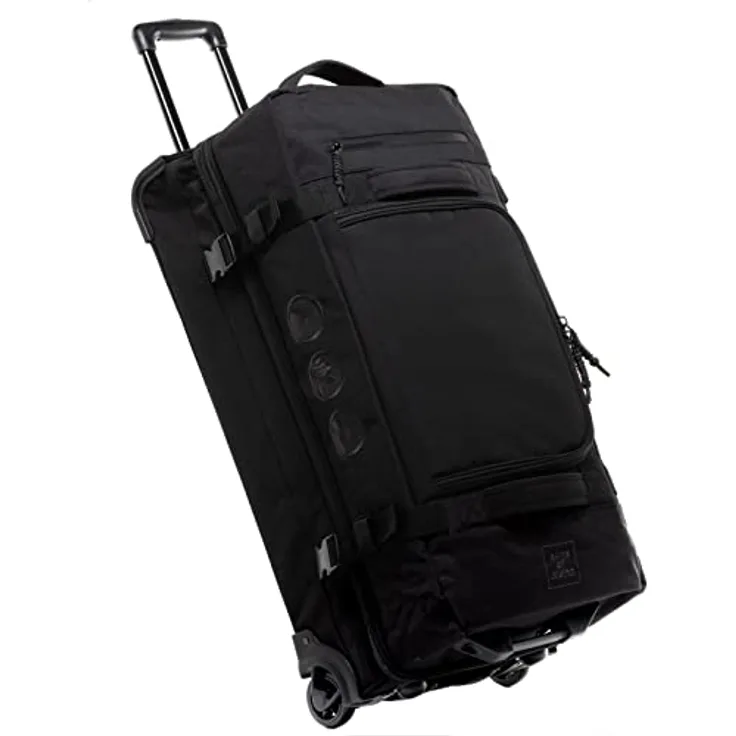 SONS OF ALOHA XXL Reisetasche mit 2 Rollen Kane Rollkoffer 80 cm Koffer Sporttasche Reise-Trolley recyceltes Meeresplastik 140L, schwarz