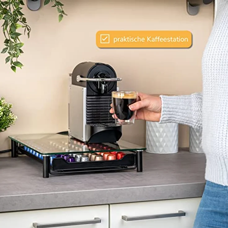 bremermann Kapselspender Kaffeekapselbox, Kapselhalter, transparente Glasplatte 60x Nespresso – Bild 5