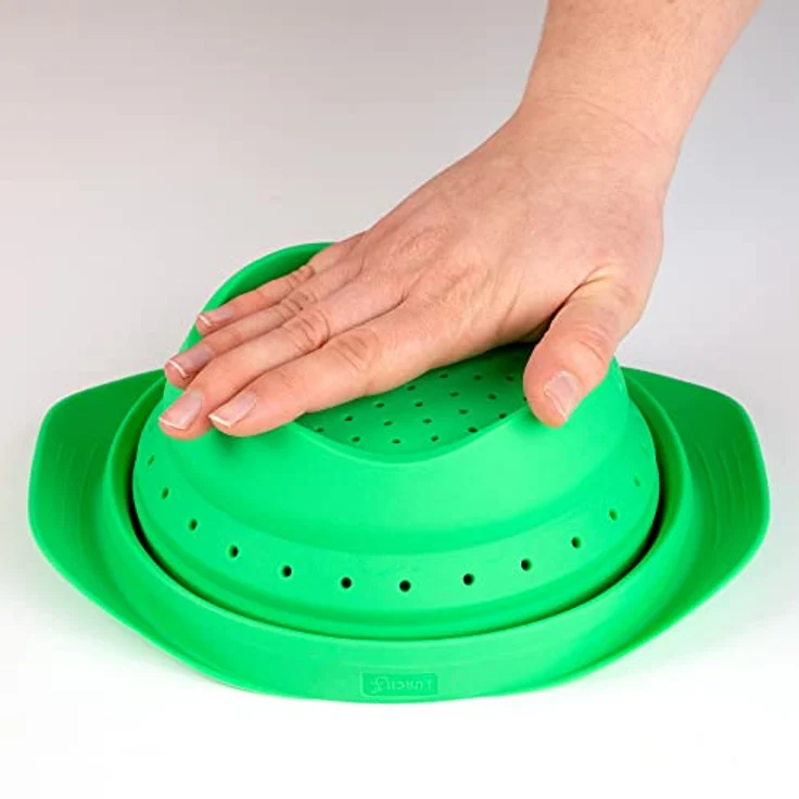 Lurch 210285 Faltsieb 2l, Silikon UV ProTech in Peppermint, faltbar, hitzebeständig bis 240°C, spülmaschinengeeignet, perfekt für Camping und Outdoor-Küchen – Bild 5