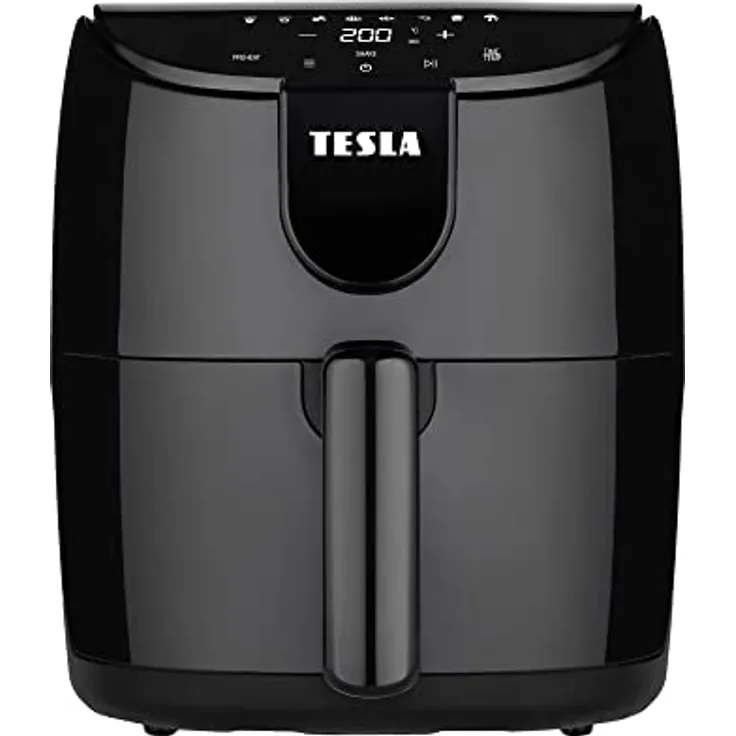 TESLA AirCook Q40 Heißluftfritteuse mit Digitalem LED-Touchscreen, 4 Liter Fassungsvermögen, 8 Programmen, Vorheizen & Warmhalten, 60-Minuten-Zeitgeber, 1 500 W, Schwarz