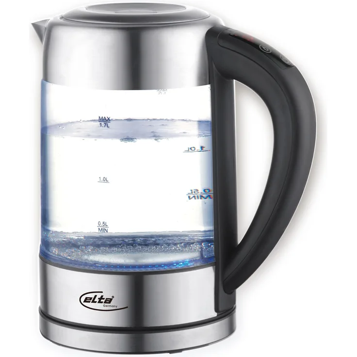 Elta Wasserkocher Elta GWK-2200.4T, Glas Temperaturregelung, Wasserkocher