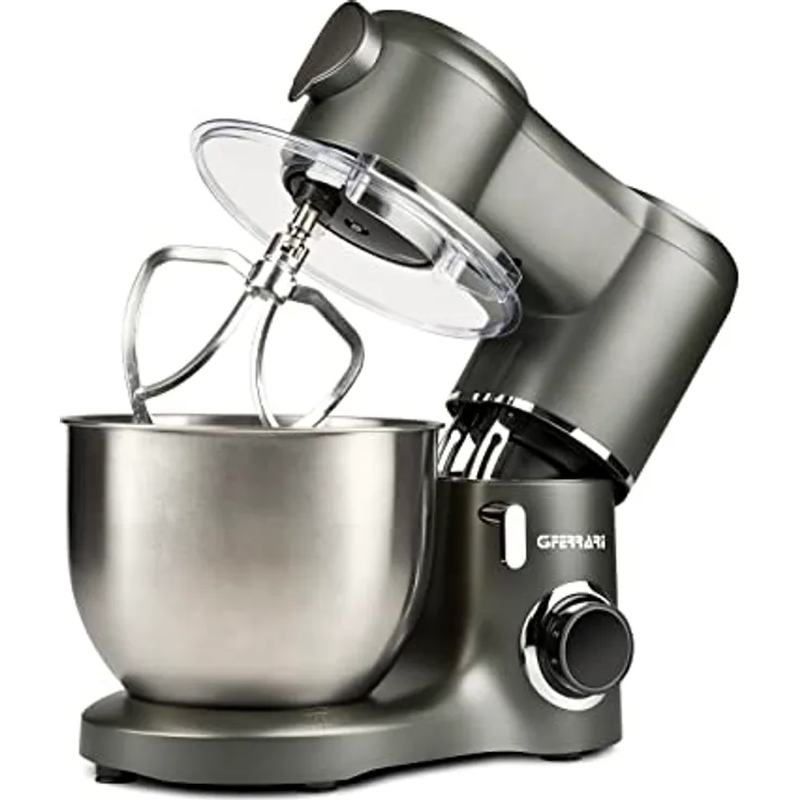 G3 Ferrari G2014900 G20149 Pastaio Planetary Knetmaschine, Edelstahl, anthrazit, 1800 W Leistung, 6 Geschwindigkeitsstufen + PULSE