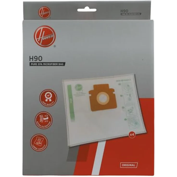 Hoover H90 Staubsauger XL-Beutel, Original, Mikrofaser, Pure EPA, Anti-Geruch, Extra-Filterung, 4 Stück – Bild 5