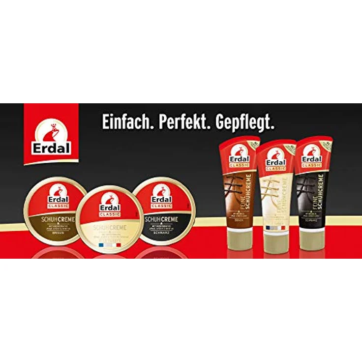 Erdal Feine Schuhcreme, Tubencreme für Glattlederschuhe, mit echtem Mandelöl, schwarz, 10er Pack (10 x 75 ml) – Bild 3