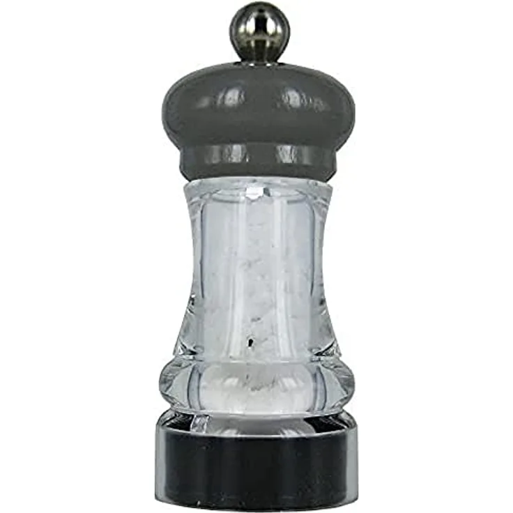 Unbekannt MARLUX Gewürzmühlen, Acryl, Transparent/Grau, 4.5 x 4.5 x 11 cm